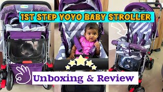 1st Step Baby Stroller Unboxing amp Review  Budget Friendly Strong amp Sturdy Pram For Baby [upl. by Medora]