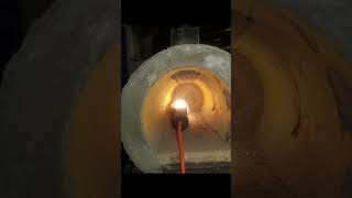 Forge build poured refractory cement bladeknife forging forge subscribe shorts [upl. by Wertheimer]