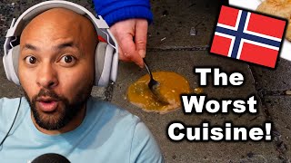 NORWAY HAS THE WORST CUISINE IN THE WORLD  American Reacts [upl. by Magnum]