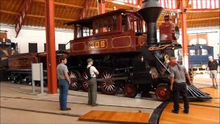 460 Camelback Locomotive 305 Returns to the BampO Railroad Museums Roundhouse6092011 [upl. by Yhtak]