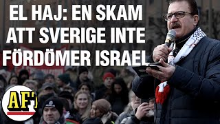 Jamal ElHaj talade på demonstration för Palestina – duckade frågor om Socialdemokraterna [upl. by Anastasius]