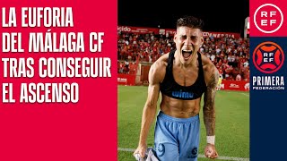 La euforia del Málaga CF tras conseguir el ascenso en el último minuto de la prórroga [upl. by Tnecnev]