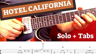 Hotel California  Solo Cover  Guitar Tutorial With Tabs [upl. by Koosis]