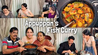 Cooking Fish Curry with Appuppan 🐟 Ishaani Krishna [upl. by Elvina825]