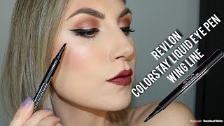 NEW REVLON COLORSTAY LIQUID EYE PEN WING LINE REVIEW [upl. by Arres]