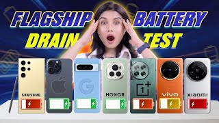 Which Flagship Phone Has Best Battery ULTIMATE DRAIN TEST 2024 [upl. by Sayre]