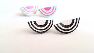 Quilling Earrings New design  Quilled Half Circle Stud [upl. by Ches]