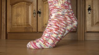 Socken stricken ohne Ferse  Wollsocken [upl. by Anaujd]