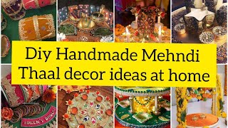 Diy Mehndi Thaal Decoration ideas Handmade Thaal decor ideas [upl. by Laniger]