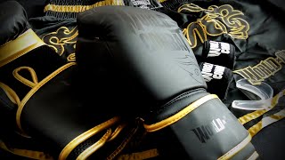 Kit Muay Thai Luva World Combat Shock Black Gold  Short  Bucal  Bandagem [upl. by Regazzi]