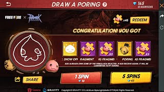 I Got Poring Pet Show OFF Emote and Angeling amp Skullring Skin  Free Fire New Draw A Poring Event [upl. by Ttennaej]