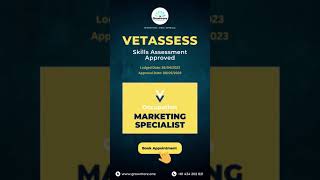 VETASSESS Skills Assessment Approved for Marketing Specialist 😍🎉skillsassessment marketing [upl. by Adieno]