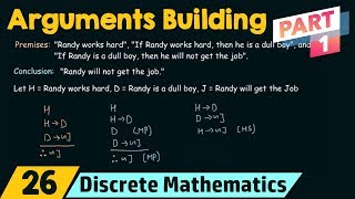 Arguments Building Using Rules of Inference Part 1 [upl. by Hughes902]