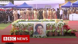 Singer Lata Mangeshkar cremated in Mumbai with full state honours  BBC News [upl. by Novia]