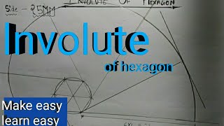 Involute of hexagon  normal and tangent  Engineering drawing curve [upl. by Naget348]