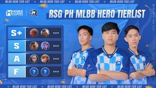 MLBB Hero Tier List  RSG PH [upl. by Orlene]