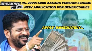 Rs 20004000 Aasara Pension Fresh Application  Apply Now  Complete Details amp Documents [upl. by Vescuso]