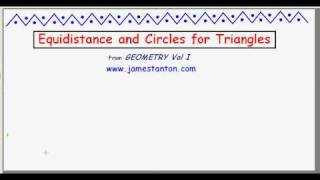 Equidistance and Circles in Triangles Tanton Mathematics [upl. by Nasho47]