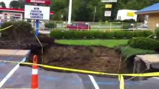 Sinkhole video  at Burger King in Bridgeport West Virginia [upl. by Nosral]