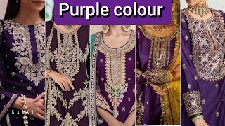 Engaging Purple Color Chinon Fabric Function Wear Sharara Suit  Purple Chinon  Embroidery [upl. by Werdnaed]