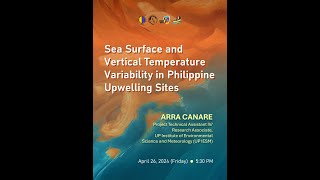 HeoGeo Lecture Series 20244 Arra Canare on upwelling sites in the Philippines [upl. by Millwater]