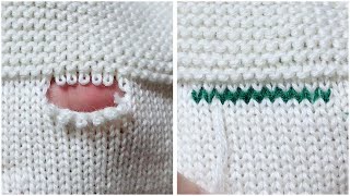 StepbyStep Tutorial on Mending a Hole in a Knit Sweater [upl. by Crispa744]