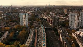 Rowley Way  Abbey Road London NW8 Cinematic Short  DOWNLOAD 4K AERIAL DRONE STOCK FOOTAGE [upl. by Barbur]