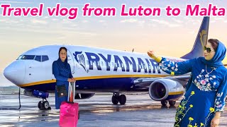 Travel Vlog From London Luton Airport To Luqa Malta  مالٹا کس کے ساتھ گئی [upl. by Noryv]