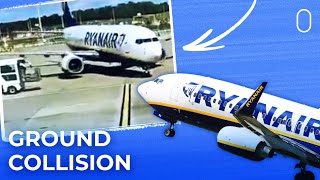 Caught On Video Ryanair Boeing 737 Vehicle Collision At Stansted [upl. by Annad473]