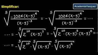 Radicación con Expresiones Algebraicas Ejercicio 4 [upl. by Eidnar]