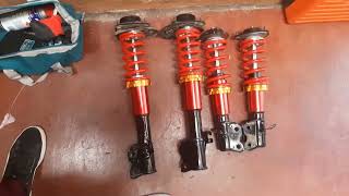 Suspensión Regulable en altura  Coilovers para el Nissan v16  B13 Tsuru [upl. by Adnoel]