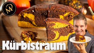 Marmor Kürbis Schokoladen Kuchen  Marbled Pumpkin Chocolate Cake [upl. by Tisbe]