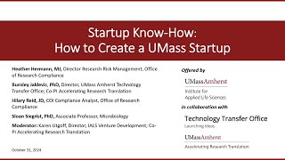 Startup KnowHow How to Create a UMass Startup [upl. by Ney869]