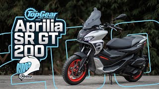 Aprilia SR GT 200 review The adventure scooter goes upmarket  Top Gear Philippines [upl. by Nauqed]