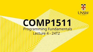 COMP1511 Week 2 Lecture 2 [upl. by Marigolda]