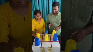 Glass and board game challenge and win prize shortsvideo trendingshorts funny games bhoot [upl. by Prosper539]