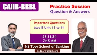 BRBL Unit13 to 14  Revision  Question amp Answers by Vinayak sir ilb375  25 Nov 0745 AM [upl. by Rozele]