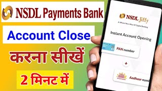 how to close nsdl payment bank account nsdl payment bank account close krna sikhe [upl. by Weitzman976]