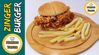 Best Crispy Zinger Burger Recipe By Hands Taste [upl. by Tabber]