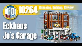 The New LEGO® 10264 Creator Expert Corner Garage Video Unboxing Building [upl. by Gerstein]