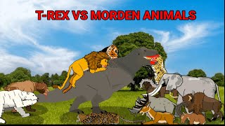 Tyrannosaurus Rumble Match TRex Vs Modern Animals Animation —all animation [upl. by Leesa]