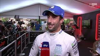 Daniel Ricciardo postqualifying interview Singapore GP 2024 Qualifying [upl. by Rekyr598]