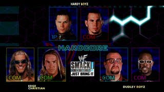 WWF Just Bring It Hardcore Triple Threat Team Match Old School April [upl. by Worsham]