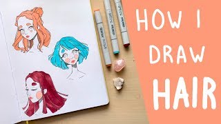 How to Draw Hair  Starting with Shapes amp Adding Details [upl. by Hubert122]