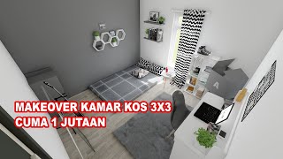 Desain Kamar Kos 3x3 Minimalis Low Budget  Lengkap Rincian Harga [upl. by Rothstein789]