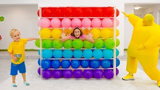 Chris and Mom Balloons Cube Challenge and other funny stories for kids [upl. by Noid]