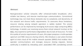 Multi Operator Spectrum and MEC Resource Sharing in Next Generation Cellular Networks [upl. by Zins]