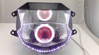 Honda CBR1100XX Super Blackbird Angel Eye Halo Eye HID Projector Headlight Assembly 19972007 [upl. by Marijo]