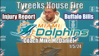 Coach Mike McDaniel Condensed Interview Vs Bills TYREEKS HOUSE FIRE Injuries Miami Dolphins amp IMO [upl. by Seumas]