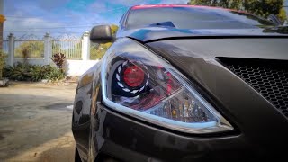 Nissan Almera Upgraded Headlights  Almera 2014 Retrofitted Headlights [upl. by Fiore]